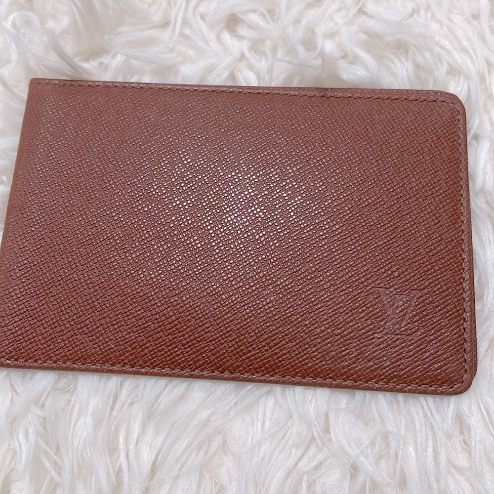 Louis Vuitton Brown Leather Card Holder Vintage Minimalist